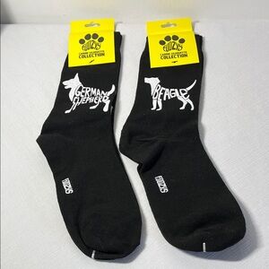 FOOZYS Black Dog Breed Socks. NEW. BEAGLE. GERMAN SHEPHERD
